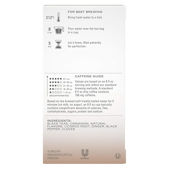 TAZO Chai Tea Bags, Vanilla Caramel Chai, Caffeinated tea, 120 Total Bags (20ct - Pack of 6)