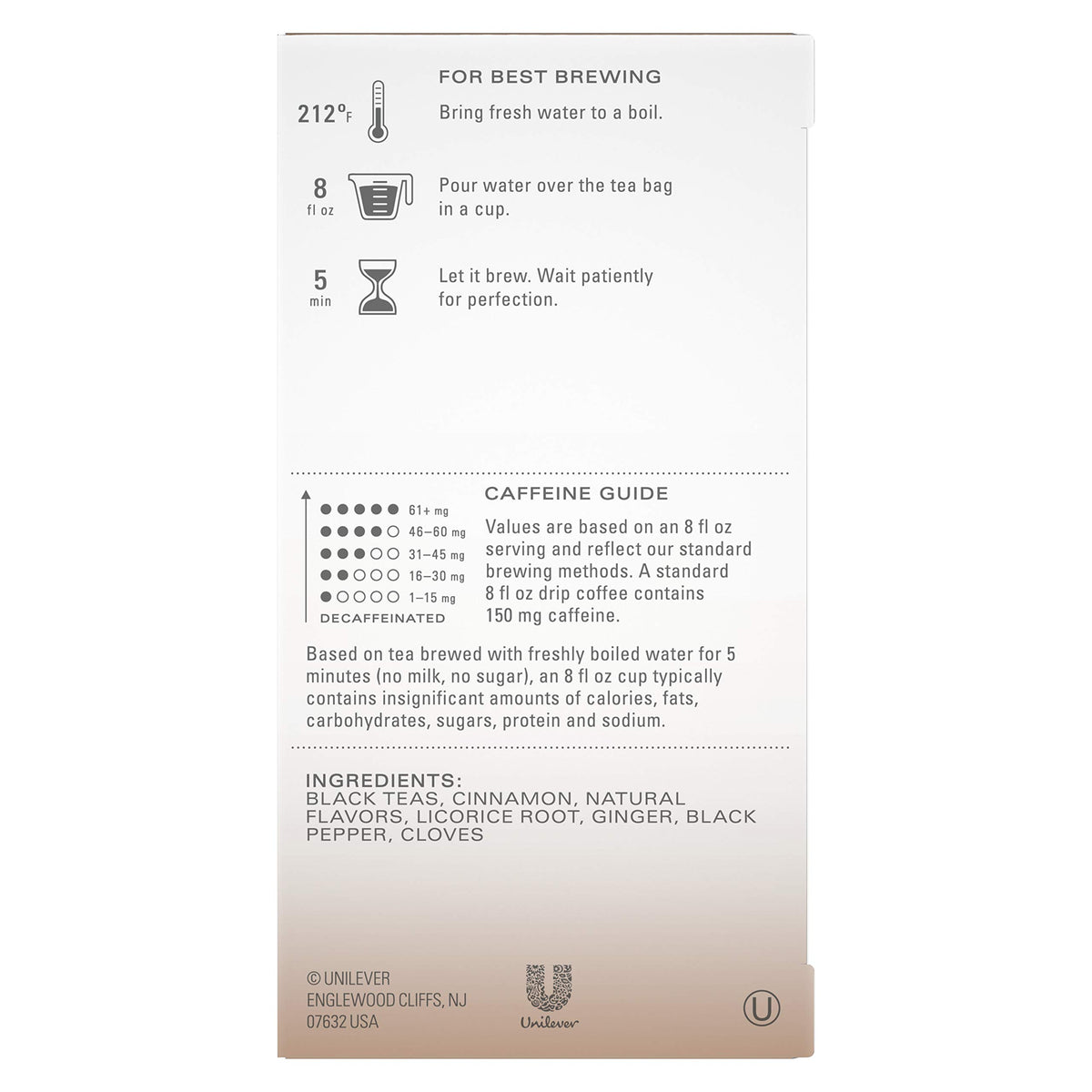 TAZO Vanilla Caramel Chai Tea Bags 120-Count (6-Pack of 20) Caffeinated Black Tea with Cinnamon, Ginger and Classic Spiced Chai Flavors for Hot or Iced Tea Brewing