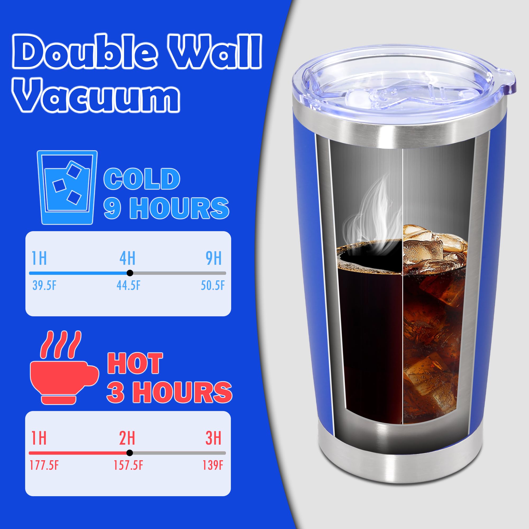 20oz Tumbler Stainless Steel Tumbler Coffee Tumbler with Lid Dark Blue, 12P