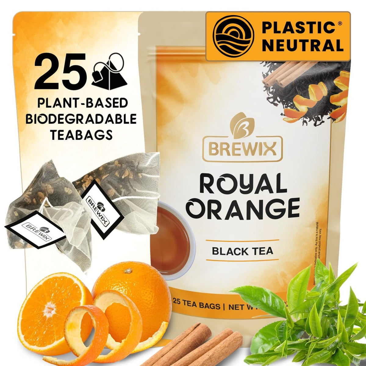 BREWIX, Hibiscus Lychee Tea Bags (25 Plant-Based Tea Bags) Caffeinated Fruit Tea with Real Hibiscus Flowers, Black Tea, Rosehip, Apple, Licorice & Rose | Bright, Fruity & Floral | Hot or Iced