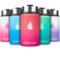 HYDRO CELL Stainless Steel Insulated Water Bottle with Straw - For Cold & Hot Drinks - Metal Vacuum Flask with Screw Cap and Modern Leakproof Sport Thermos for Adults (Coral/Punch 14oz)