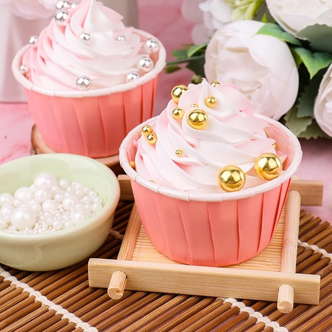 Black Sprinkles for Cake Decorating, 6 Sizes Mix 4.6 oz Edible Pearl Sugar for Cupcake Cookie Ice Cream Topping, Wedding Parties Christmas Supplies