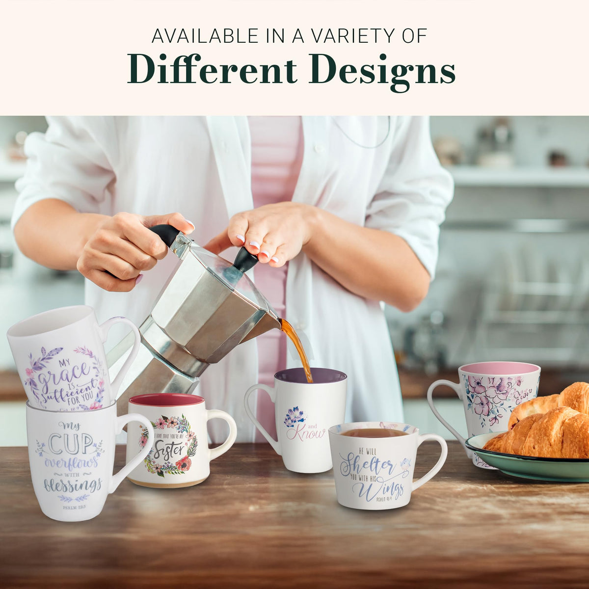 Christian Art Gifts Floral Pink Ceramic Coffee Mug – 14 oz. Microwave and Dishwasher-Safe Inspirational Scripture Coffee and Tea Mug for Women with Bible Verse: Love That You're My Sister –Eccles. 4:9