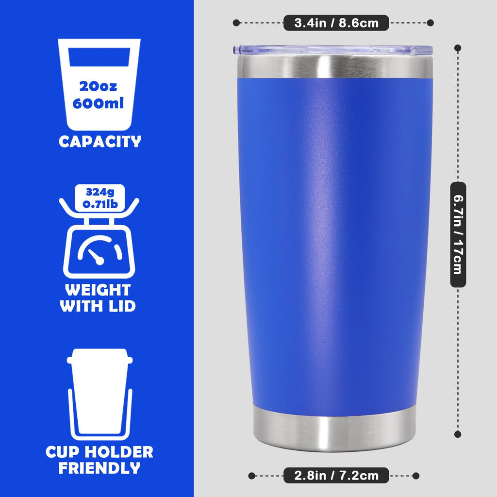 20oz Tumbler Stainless Steel Tumbler Coffee Tumbler with Lid Dark Blue, 12P