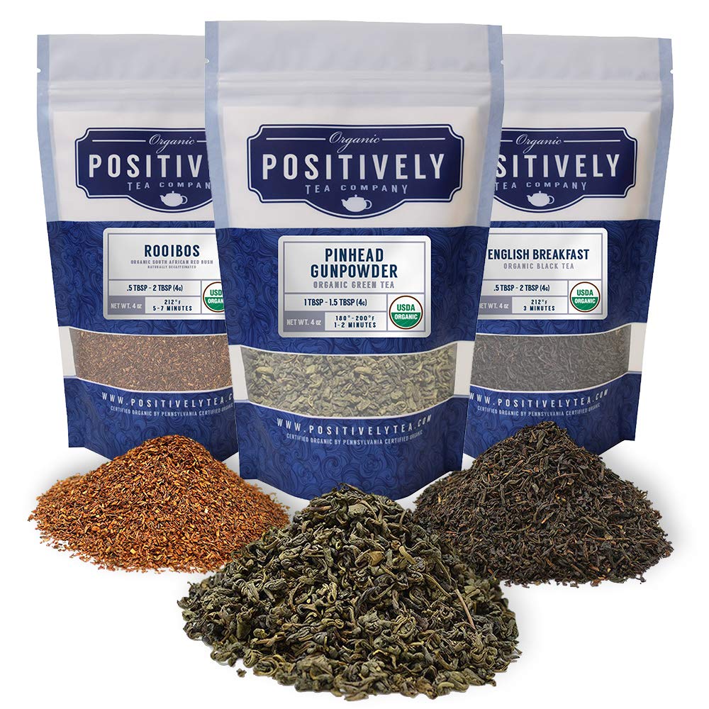 Positively Tea, Organic Dessert Tea Sampler, Loose Leaf, 4 Ounce, 3 Pack