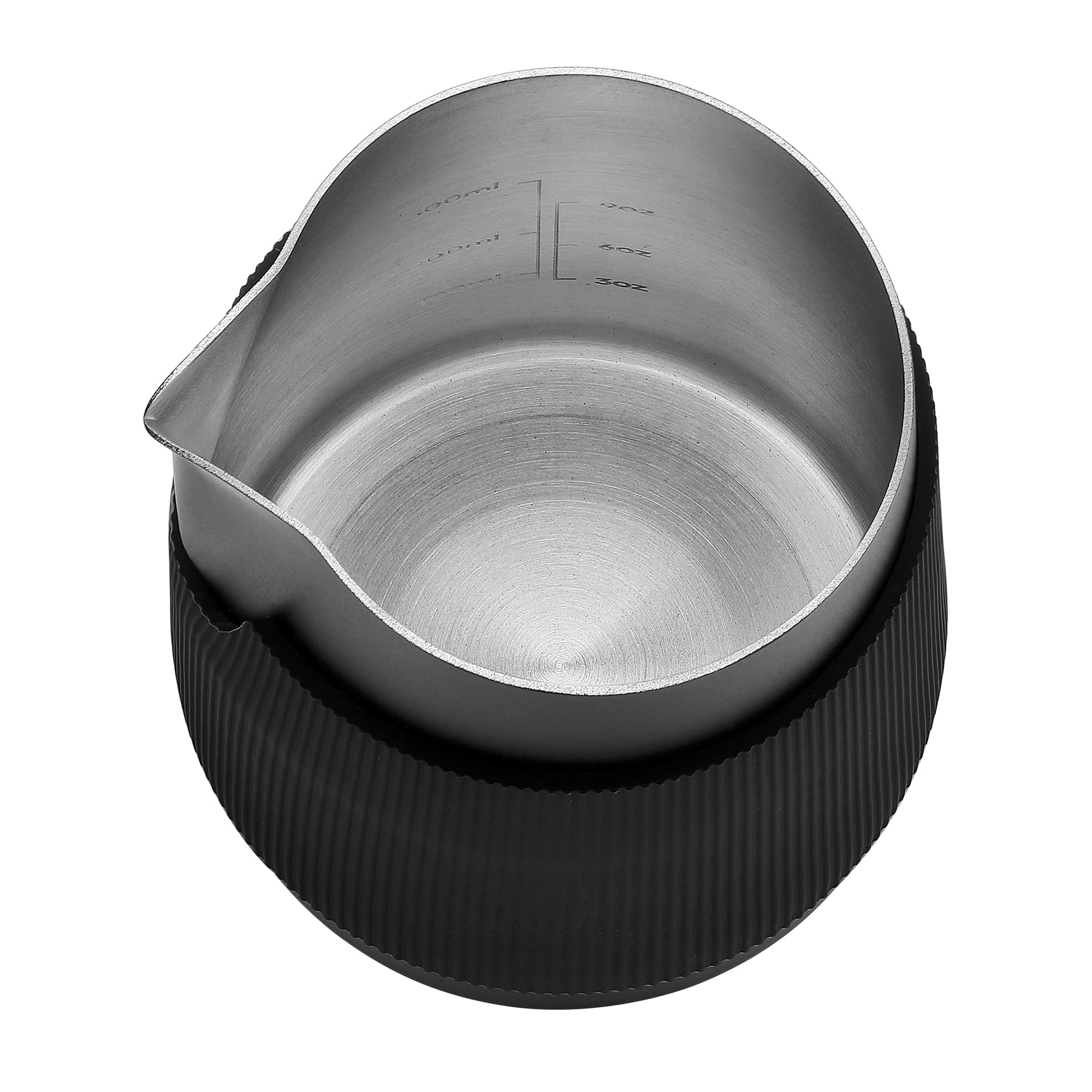 Normcore Handleless Milk Frothing Jug, Milk Pitcher 15.2 oz, Milk Frother Steamer Cup Stainless Steel Espresso Cup, Sharp Spout, Silver, 450 ml