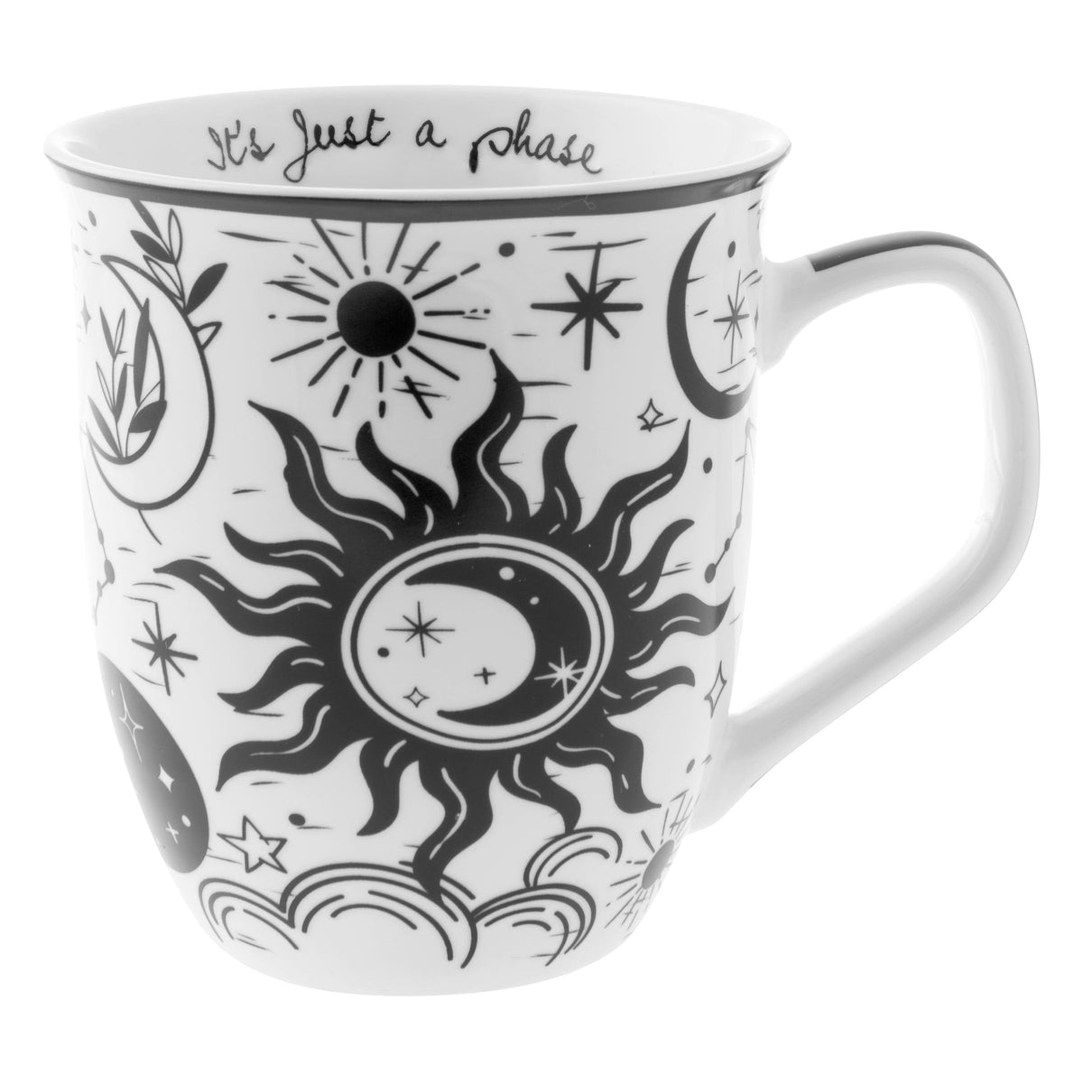 Karma Gifts 14 oz Black and White Boho Mug Flamingo - Cute Coffee and Tea Mug - Ceramic Coffee Mugs for Women and Men