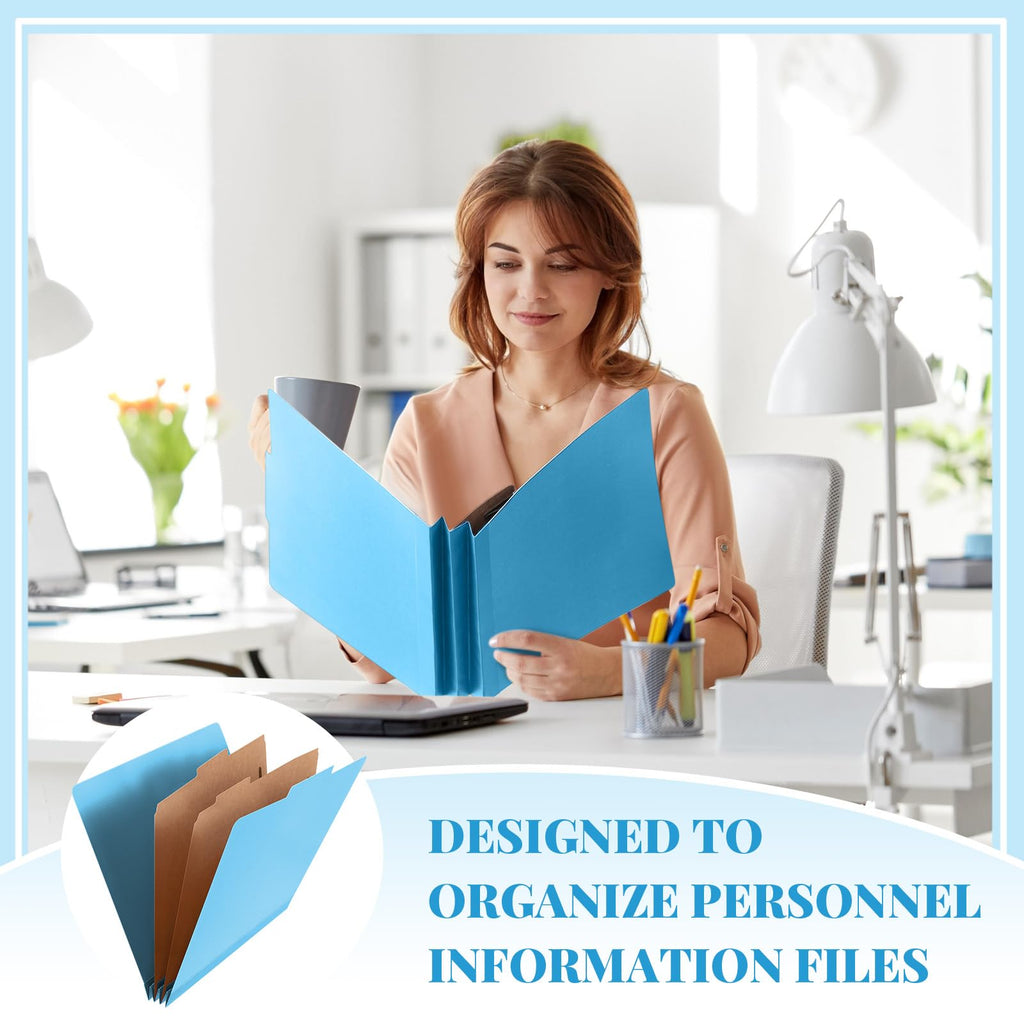Skyygemm 36 Pcs Classification Folders Letter Size, 2 Divider Pressboard File Folders with 3. 5 Inch Expansion, 2 Prongs Fastener, Heavy Duty Office File Organizers for Teachers, Medical (Blue)