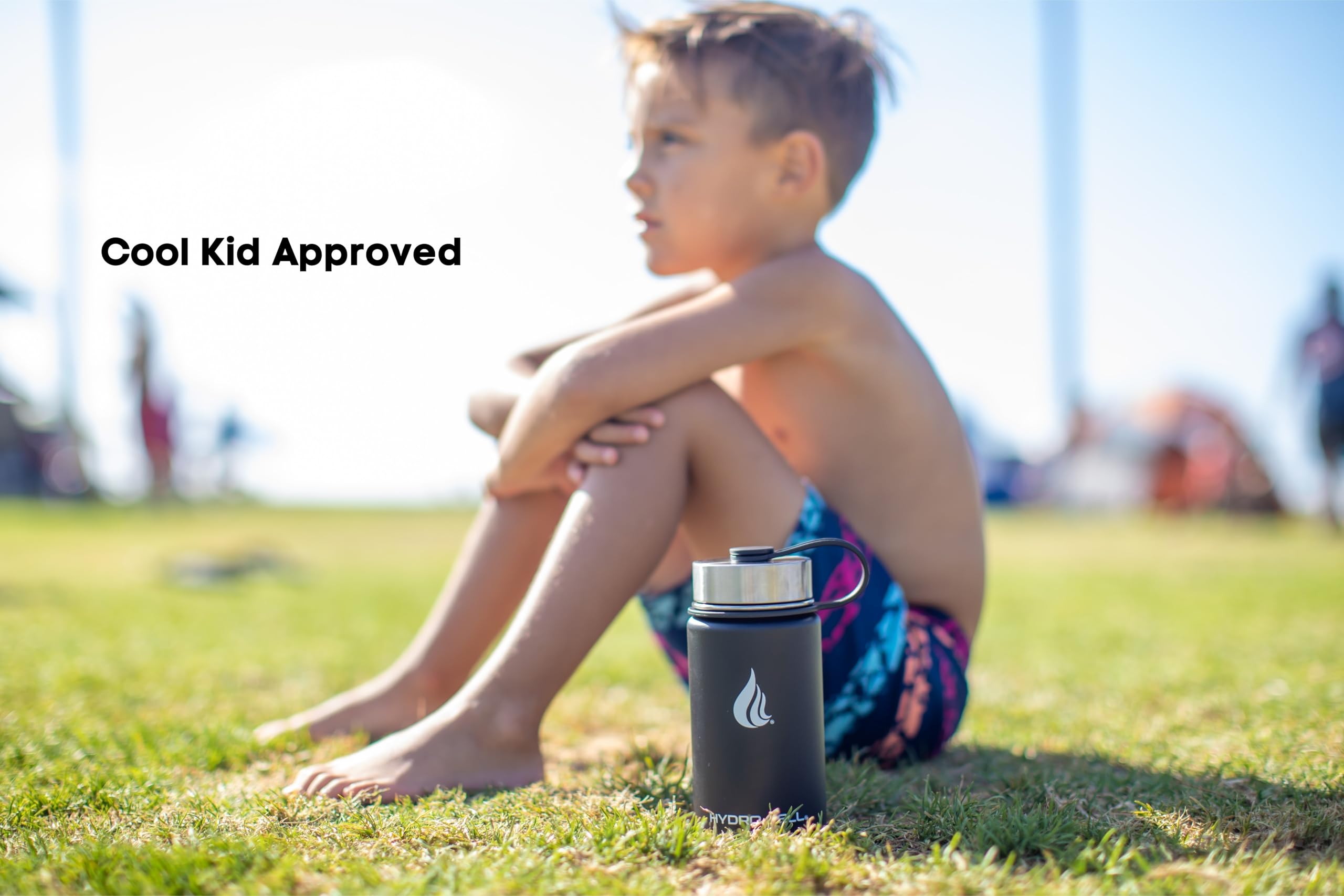 HYDRO CELL Stainless Steel Insulated Water Bottle with Straw - For Cold & Hot Drinks - Metal Vacuum Flask with Screw Cap and Modern Leakproof Sport Thermos for Adults (Black 14oz)