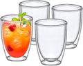 Amazing Abby - Andes - 12-Ounce Insulated Plastic Tumblers (Set of 4), Double-Wall Plastic Drinking Glasses, All-Clear Reusable Plastic Cups, BPA-Free, Shatter-Proof, Dishwasher-Safe