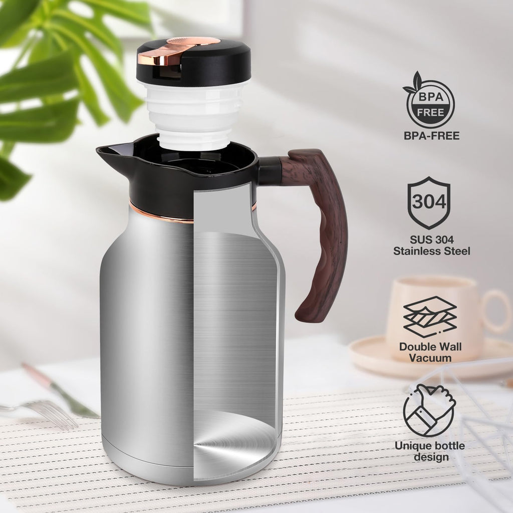54oz Thermal Coffee Carafe, Stainless Steel Insulated Vacuum Carafe