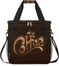 Brown Coffee Cafe Maker Carrying Bag Travel Case Compatible with Keurig K-Mini or K-Mini Plus Portable Single Serve Coffee Brewer Case with Pockets for K-cup Pods