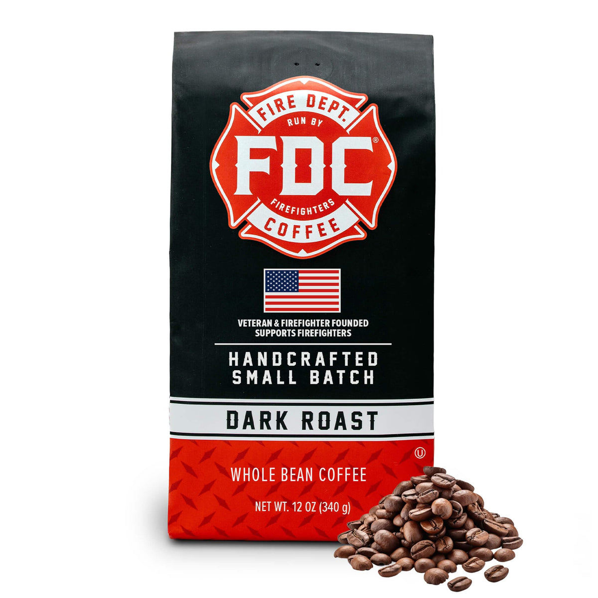 Fire Department Coffee Dark Roast Whole Bean Coffee - 12 oz