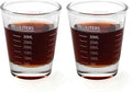 Shot Glasses Measuring cup Liquid Heavy Glass Wine Glass Espresso Shot Glass 26-Incremental Measurement 1 OZ 4 Features 45ML (2 pack-white 30ml)