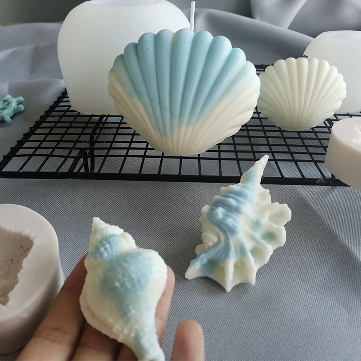 2 Pack Diamond Cylinder Twist Candle Mold - Silicone Mold for Cake Decoration, Round Shape Soap, Flower Fondant, and Resin