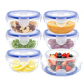 KIGI Round Food Storage Containers, 1.25 cup 10 oz, 6 Pack 12-Piece