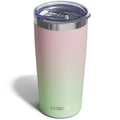 UIRZOTN Travel Coffee Tumbler 20oz, Leakproof Travel Coffee Mug with Lid and Straw, Stainless Steel Double Wall Vacuum Insulated Tumbler for Hot/Iced Drinks (Textured Matte, Soft Pink-Mint Green Fade)