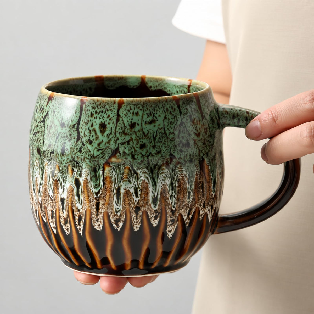 lpylxingyan Large Ceramic Coffee Mug - 20oz Big Tea Cup, Yellow