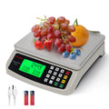 KNSWE Food Scale 40KG/88LB Large Digital Kitchen Scales Weight Grams and Ounces Stainless Steel with Commercial Price Computing for Baking Cooking Meat Deli PCS Tare Function Adapter Included