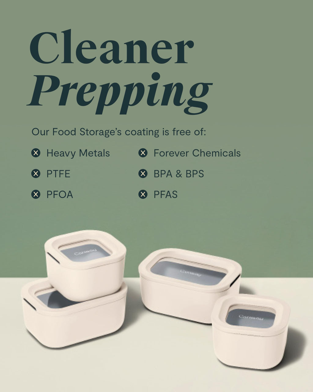 Caraway 2-Piece Glass Food Storage Container Set