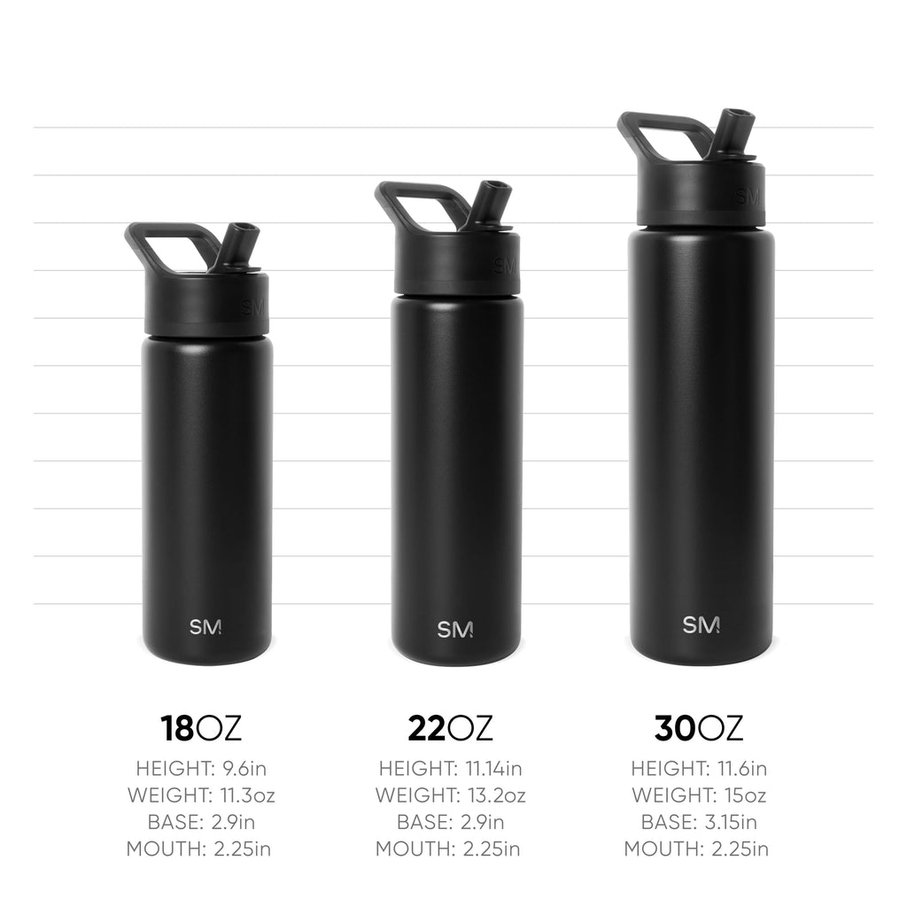 Simple Modern Insulated Water Bottle with Straw | 18oz | Checkered