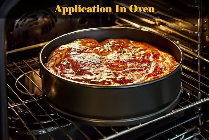 Tellshun 9 Inch Springform Pan Tin with 50pcs Parchment Paper Cheesecakes Baking Mold Round Leakproof Nonstick Removable Bottom Bakeware for Pie Cake Pizza and Quiches