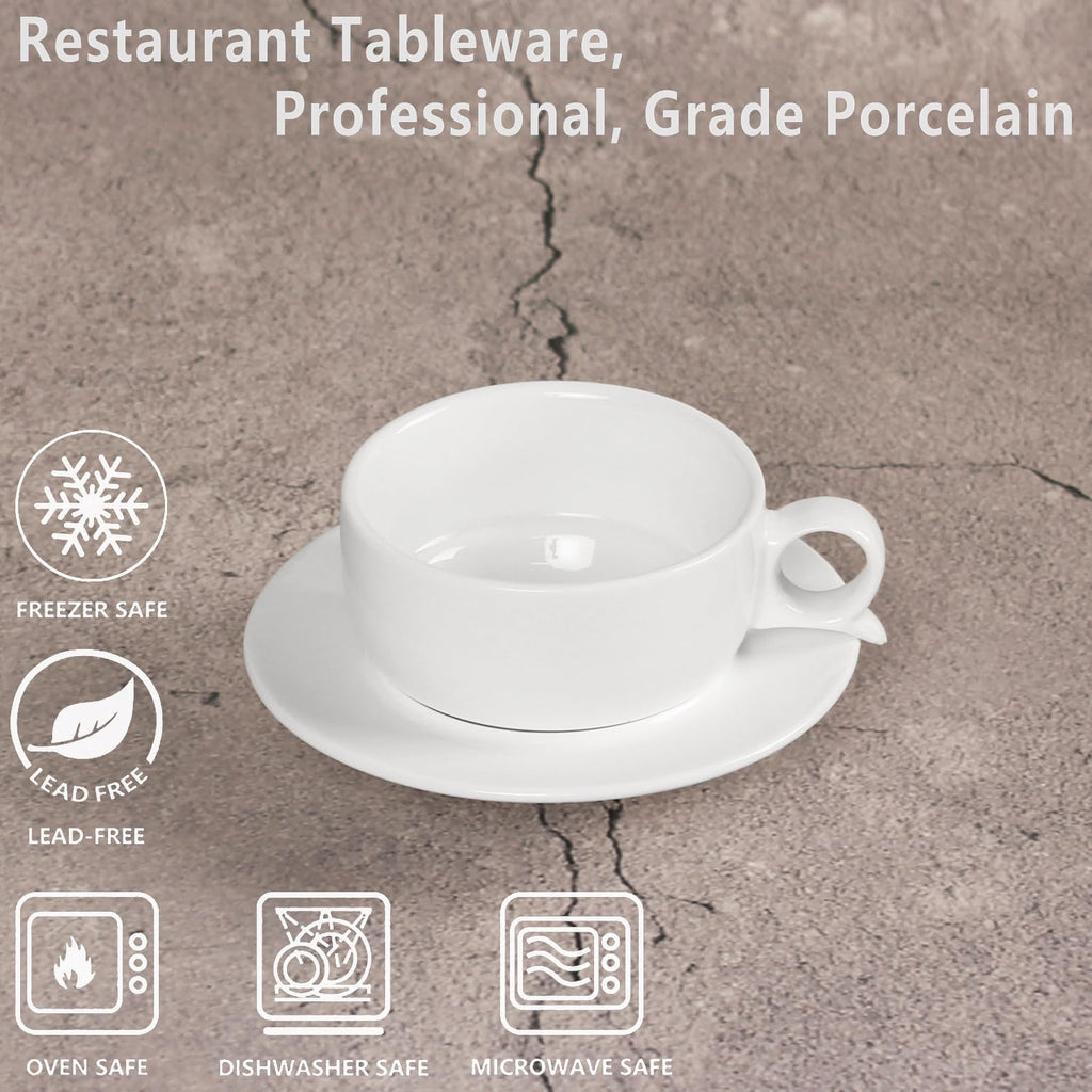 Jinsongdafa Italian Style Porcelain Espresso Cup Set - 4 Demi Tasse Cups, 4 oz Each