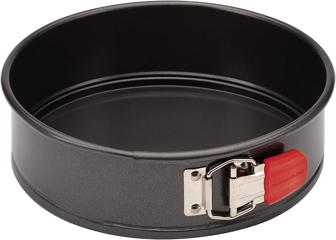 Rachael Ray Oven Lovin' Nonstick Bakeware Springform Baking Pan With Grips / Nonstick Springform Cake Pan With Grips / Nonstick Cheesecake Pan With Grips, Round - 9 Inch, Gray