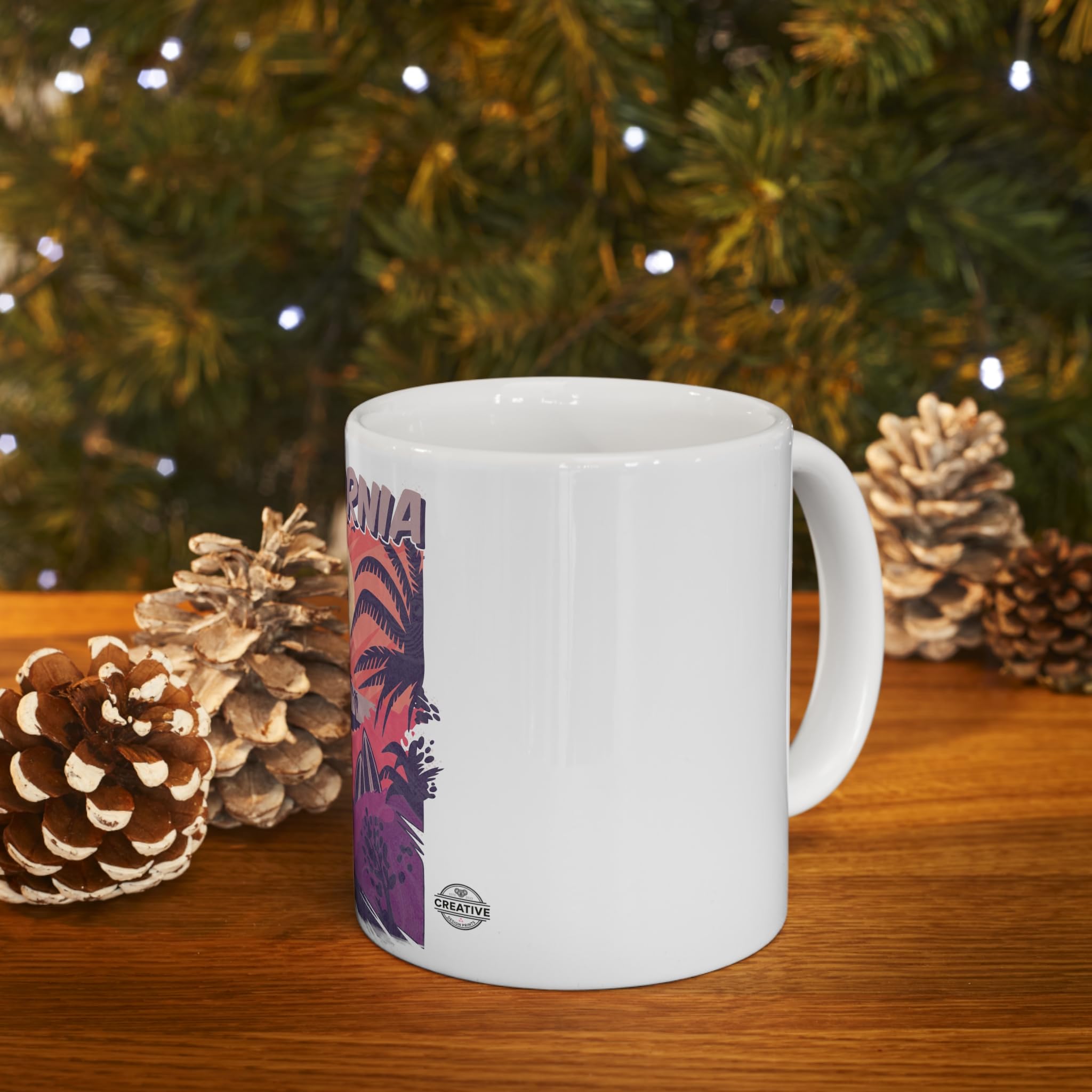 CREATIVE DESIGN PRINTS 11 OZ Novelty Coffee Mugs - Christmas Gift (California Vibes Theme)