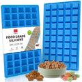 Walfos Square Silicone Molds, Silicone Dog Treat Molds for Baking and Freezing, Non-Stick Food Grade Silicone Baking Molds for Puppy Dog Treats, Chocolate, Candy, Jelly, Mini Ice Cubes, 2 Packs.