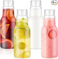 17 Oz Glass Juice Bottles with Lids, Glass Bottles, BPA Free, Borosilicate Glass for Juicing, Smoothies, Infused Water, Beverage Storage, Shaker Bottles (4 Pack)