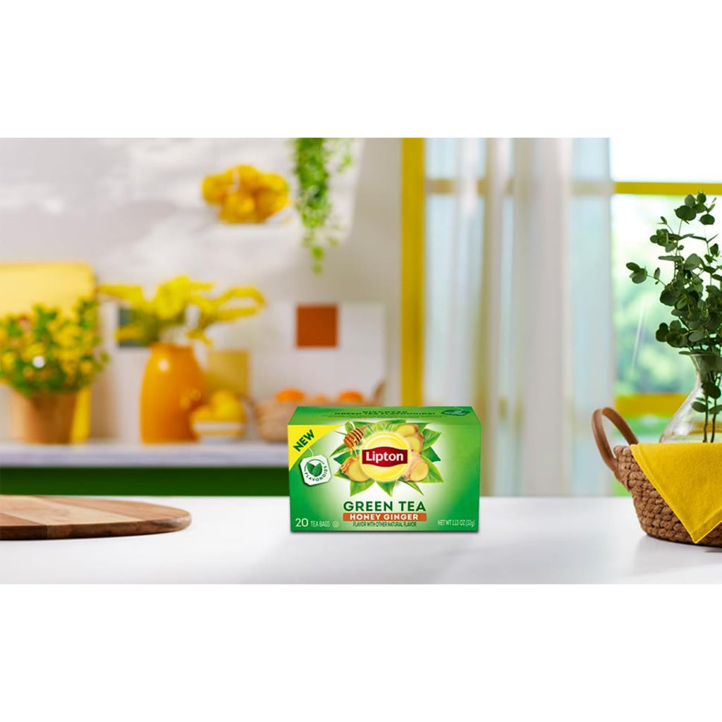 Lipton Honey Ginger Green Tea Bags, 120 Count (20 Count 6-Pack)