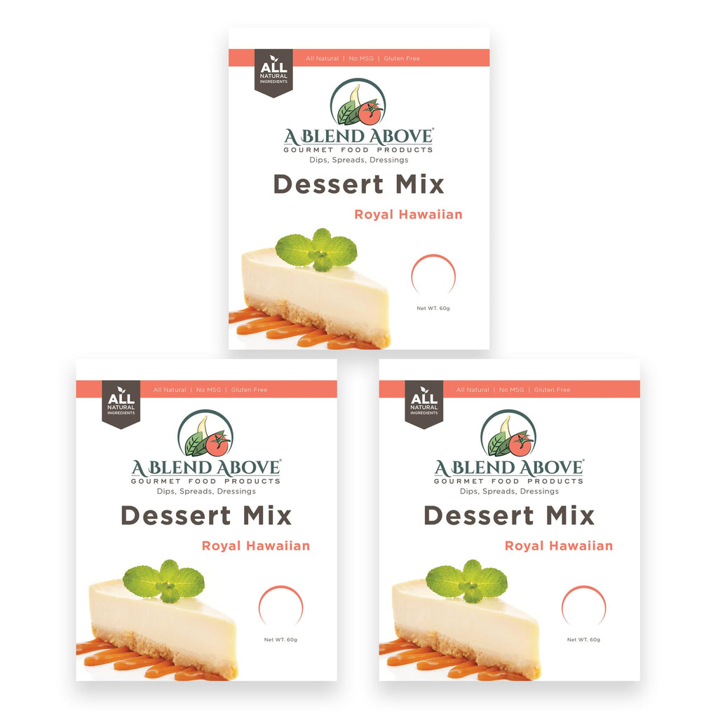 A Blend Above Royal Hawaiian Cheesecake Mix - No-Bake Desserts, All Natural, Gluten Free, No MSG - Instant Dessert Mix, Fruit Dip, Bagel Topping, Frosting, Cheesecake Filling - Makes 16 Oz (Pack of 3)