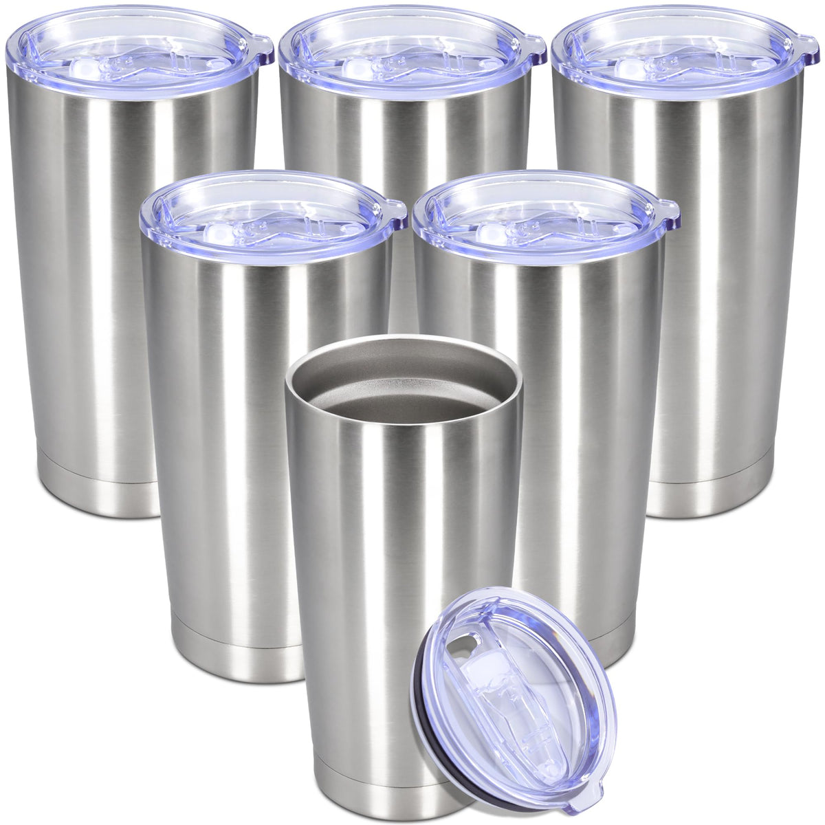 20 oz Tumbler Insulated Tumblers Stainless Steel Coffee Mug,Black 12PCS