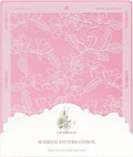 Floral Cake Stencil - Seamless Delicate Pattern for Decorating Tall Double Barrel Cake to Use with Buttercream, Royal Icing, Ganache, Paint, Airbrush (Magna)