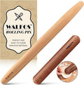 Walfos French Rolling Pin Set - Natural Wooden Rolling Pins (8inch, 15.7inch), Baking Dough Roller for Pizza, Pie, Pasta, Bread, Pastry, No Coating