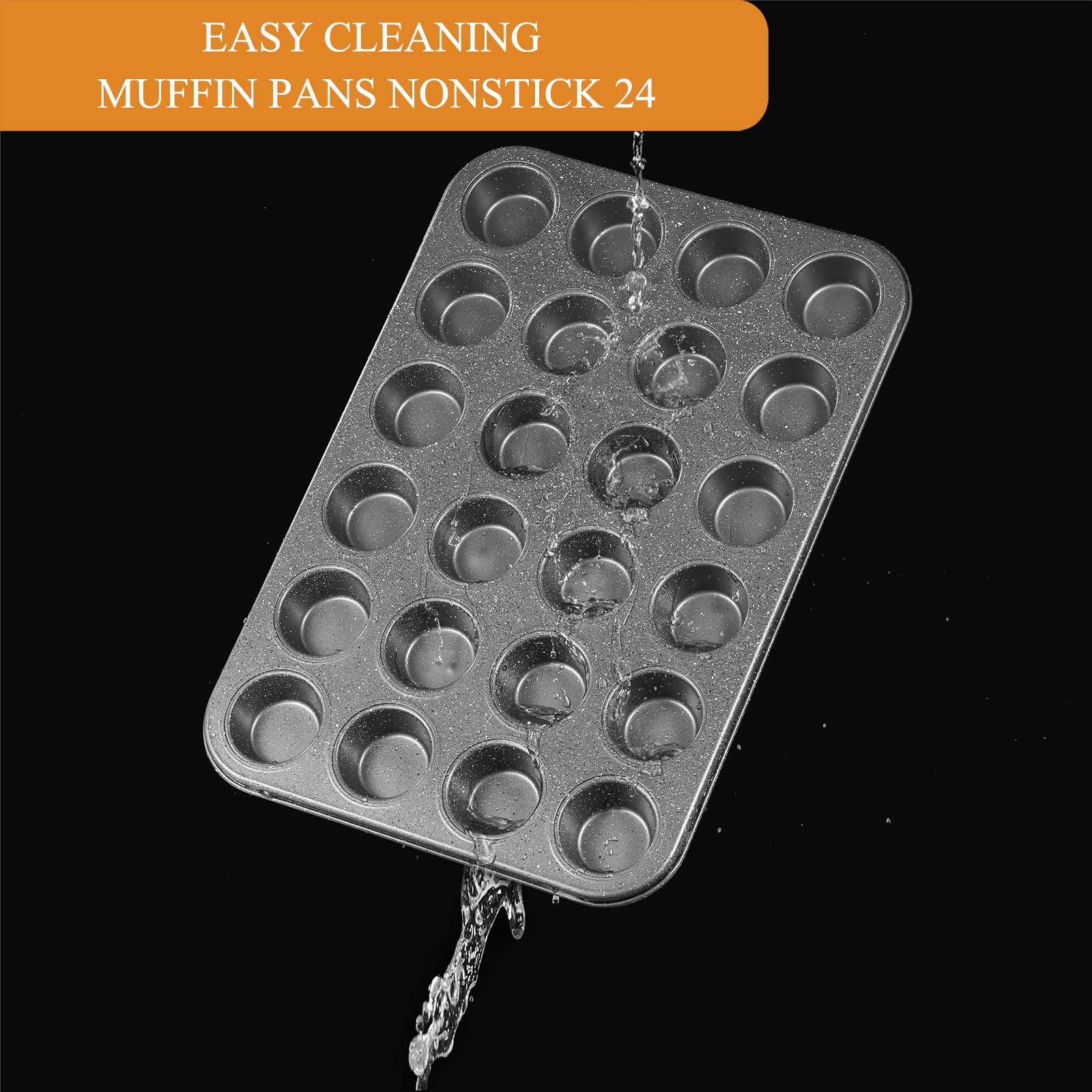 Walooza Muffin Cupcake Pan, Mini Muffin Tins Nonstick 24, Muffin Top Pan and Mini Cheesecake pans, Toast Oven Baking Supplies Non Stick Cake Pans Muffin Tray