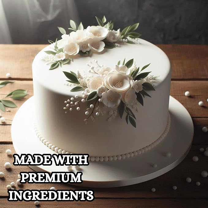 Confect White Fondant for Cake Decorating | Chef’s Choice Fondant Icing for Christmas Cakes, Cupcakes, Cookies & Baking – Smooth, Easy to Roll & Mold – Vanilla Flavor | Vegan, Gluten-Free, Nut-Free, Palm Oil-Free – 8.8 Oz