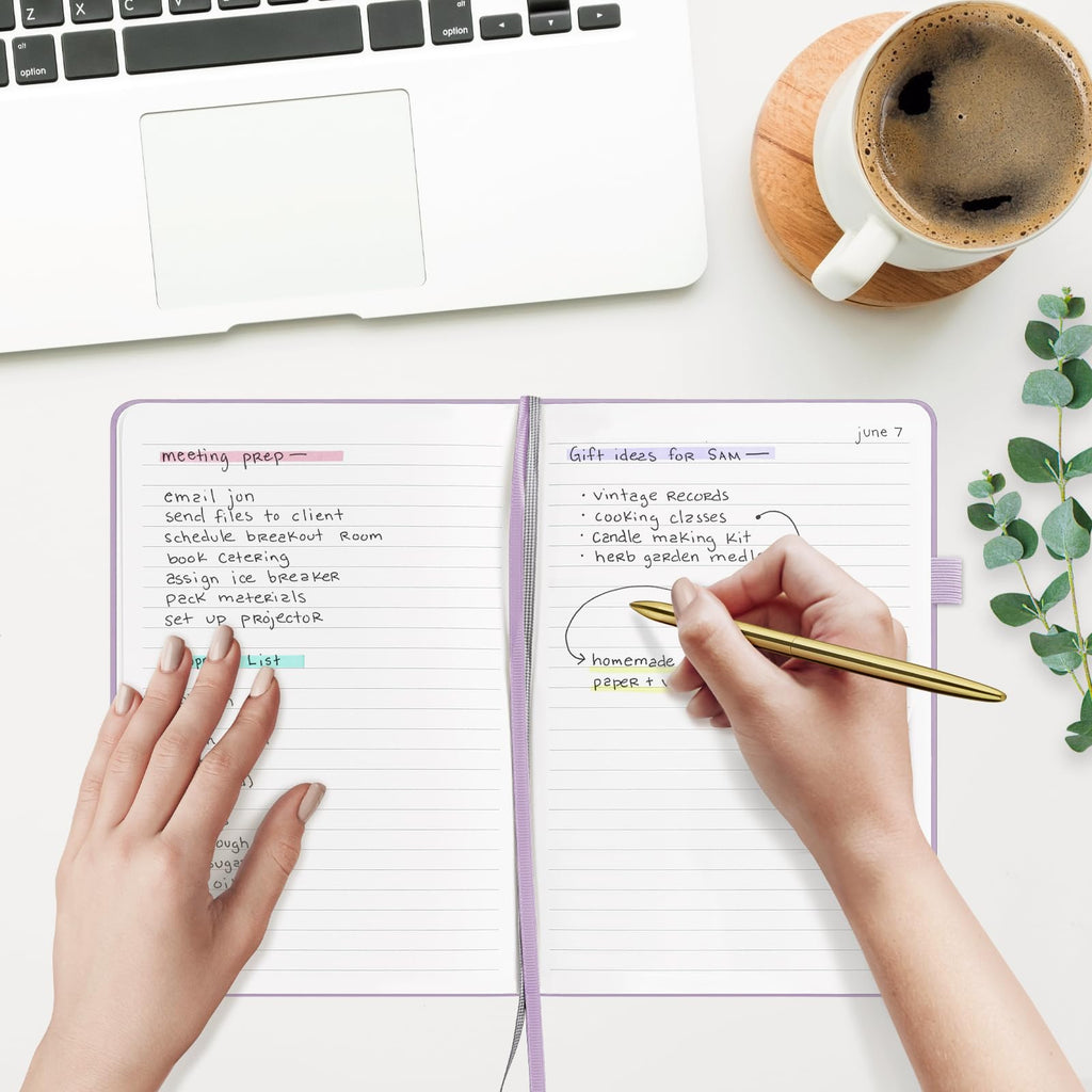 &And Per Se Lined Hardcover Notebook – A5 5.7"x8" College Ruled, 160 Pages, 100gsm Thick Paper – Aesthetic Journal for Women, Gift-Ready Planner, Everyday Writing Notebook (Lavender)