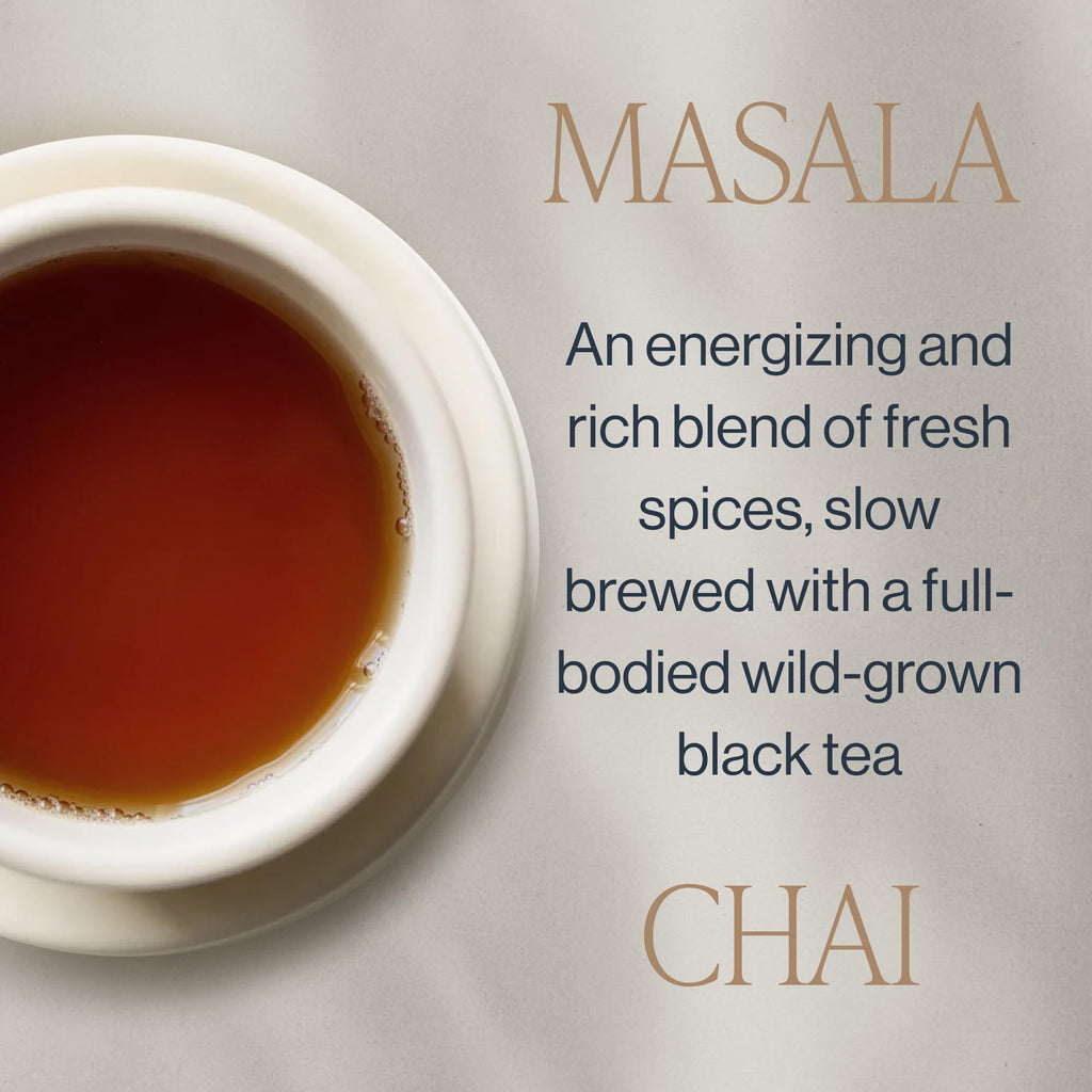 Rishi Tea Masala Chai Organic Black Sachet Tea Bags, Caffeinated, 15ct