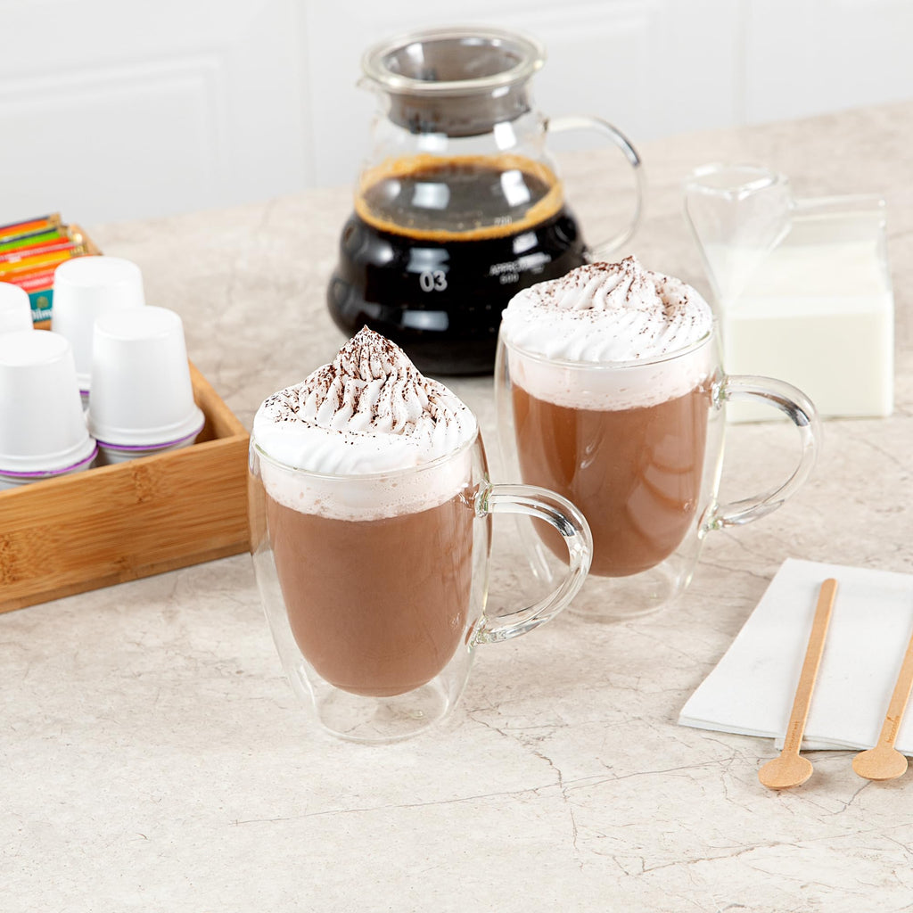 Restaurantware 12 oz Professional Glass Coffee Cup, 2 Pack