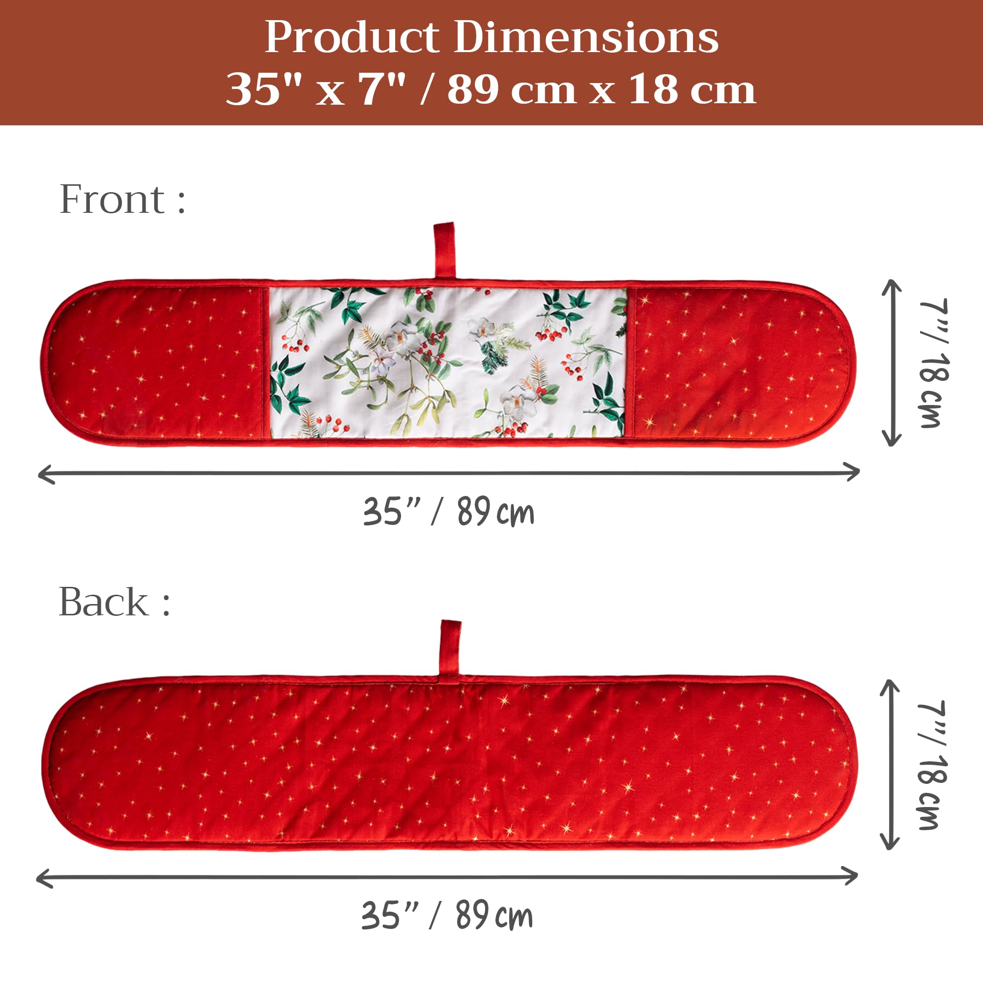 Maison d' Hermine Double Oven Mitts 100% Cotton Double Oven Glove (7"x35")