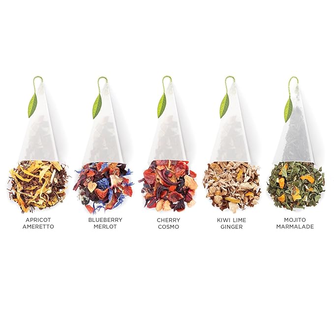 Tea Forte Herbal Retreat Organic Caffeine Free Premium Herbal Tea Petite Presentation Box Tea Gift Set Sampler, 10 Handcrafted Pyramid Tea Bag Infusers