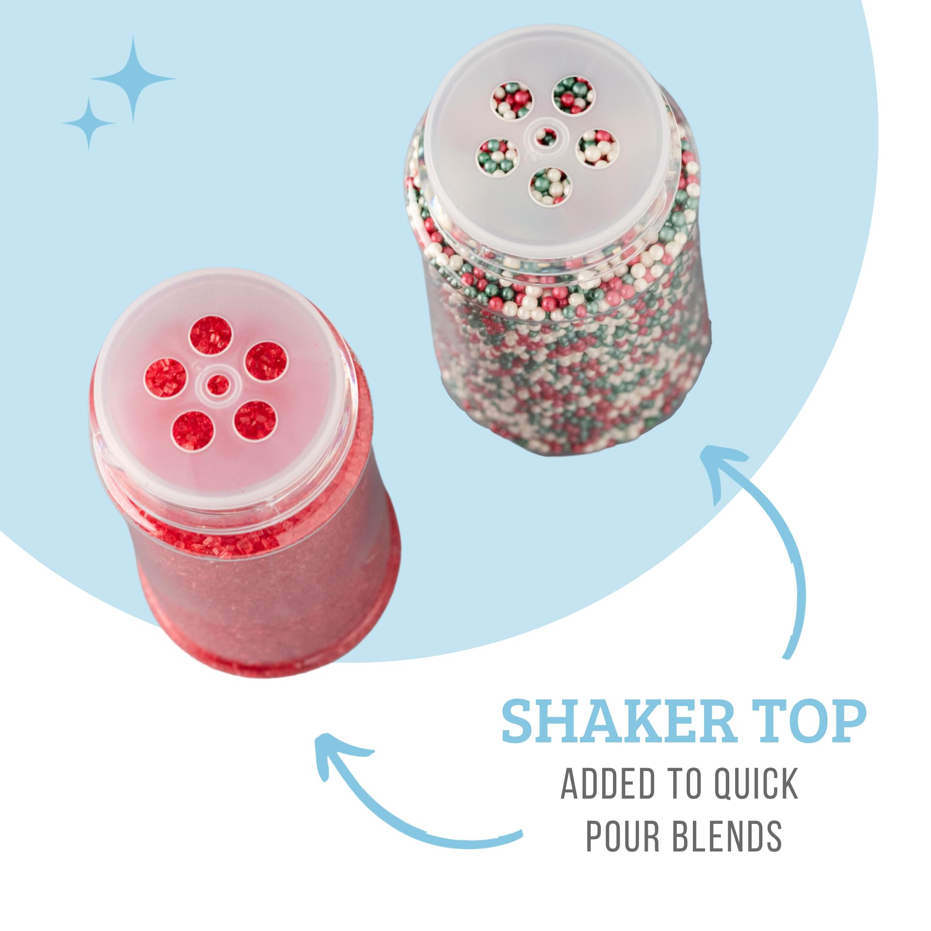 Sweets Indeed Sprinkles, 4 Pack, Edible Sprinkle Mix, Perfect for Cake Decorations, Baking, Ice Cream, Cookies, Cupcake Topper (Christmas)