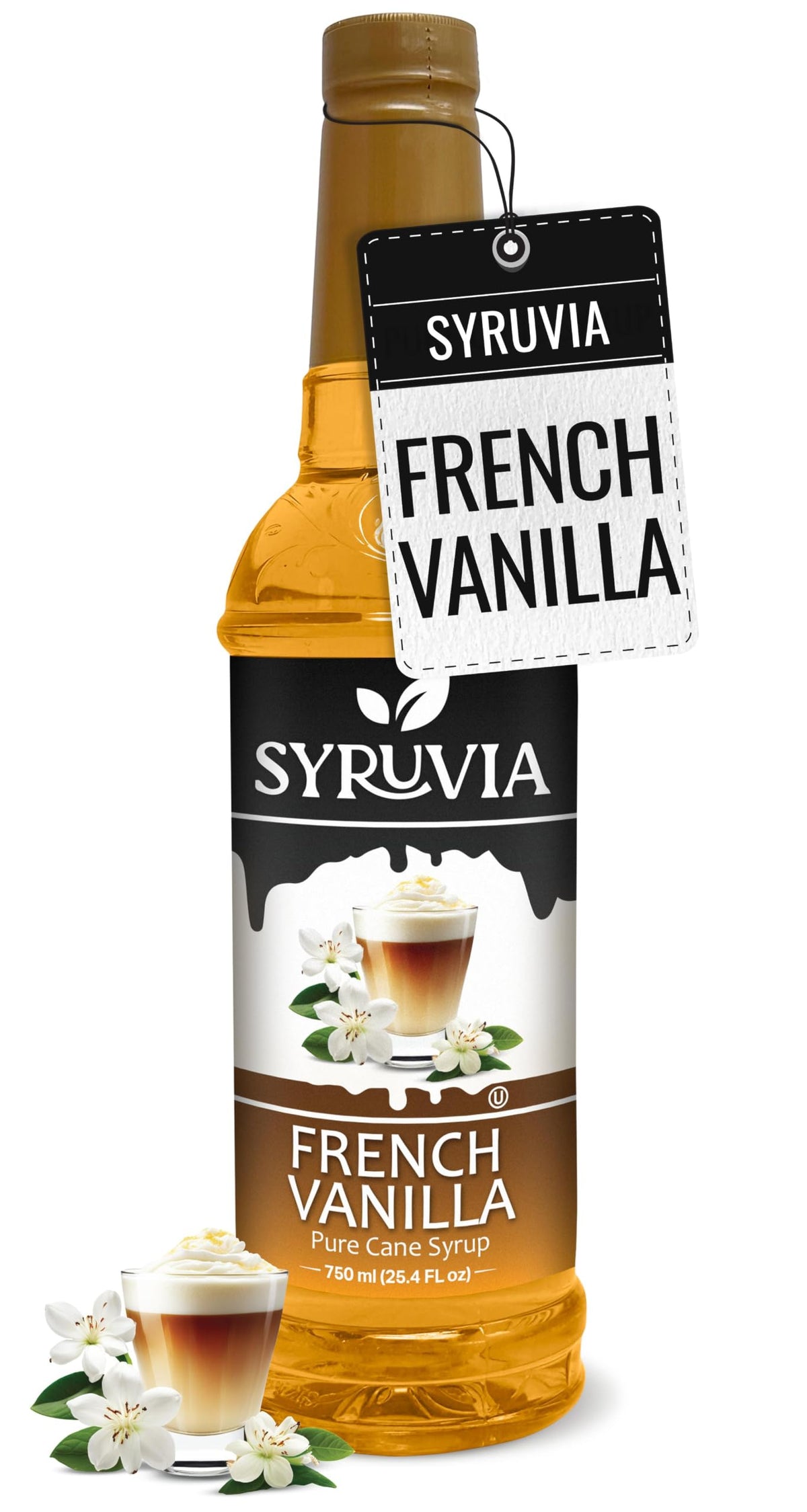 Syruvia Coffee Syrup, Peppermint Flavored Syrup for Drinks, Lattes, and Desserts – 25.4 fl oz