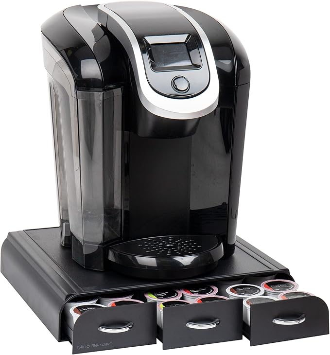 Mind Reader Single Serve Coffee Pod Organizer with 3 Drawers, 36 Pod Capacity, Countertop