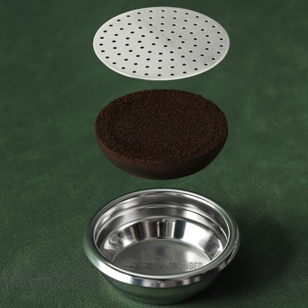 MHW-3BOMBER 53mm Espresso Puck Screen 2 Packs Metal Coffee Filter Reusable Espresso Filters for 54mm Portafilter Basket 0.8mm Thickness FG7009M-OS