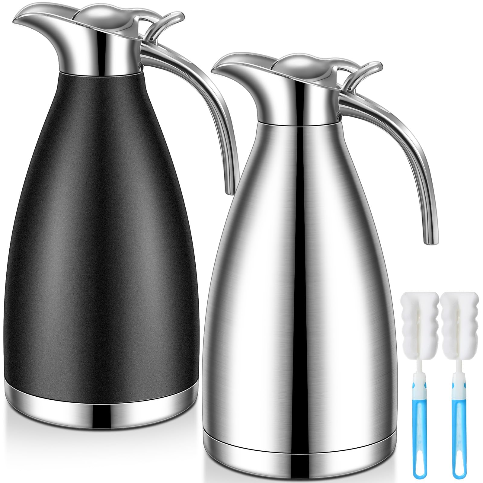Uiifan 2 Pcs 68oz Thermal Coffee Carafe for Keeping Hot/Cold