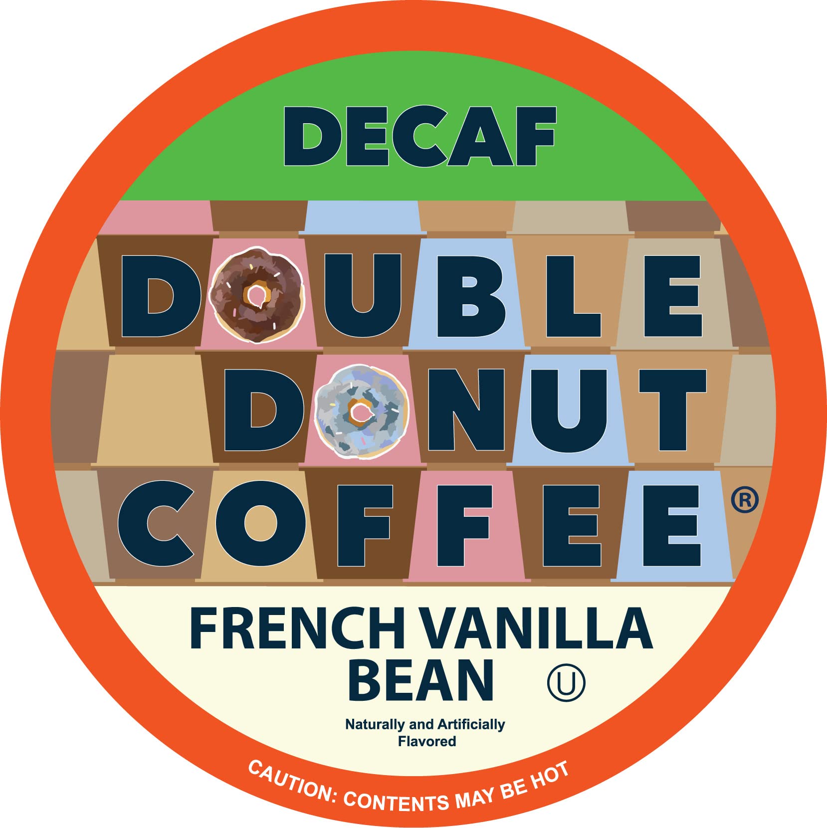 Double Donut French Vanilla Coffee Medium Roast Flavored Decaf Coffee Pods for Keurig K Cups Makers from Double Donut, 96 Capsules