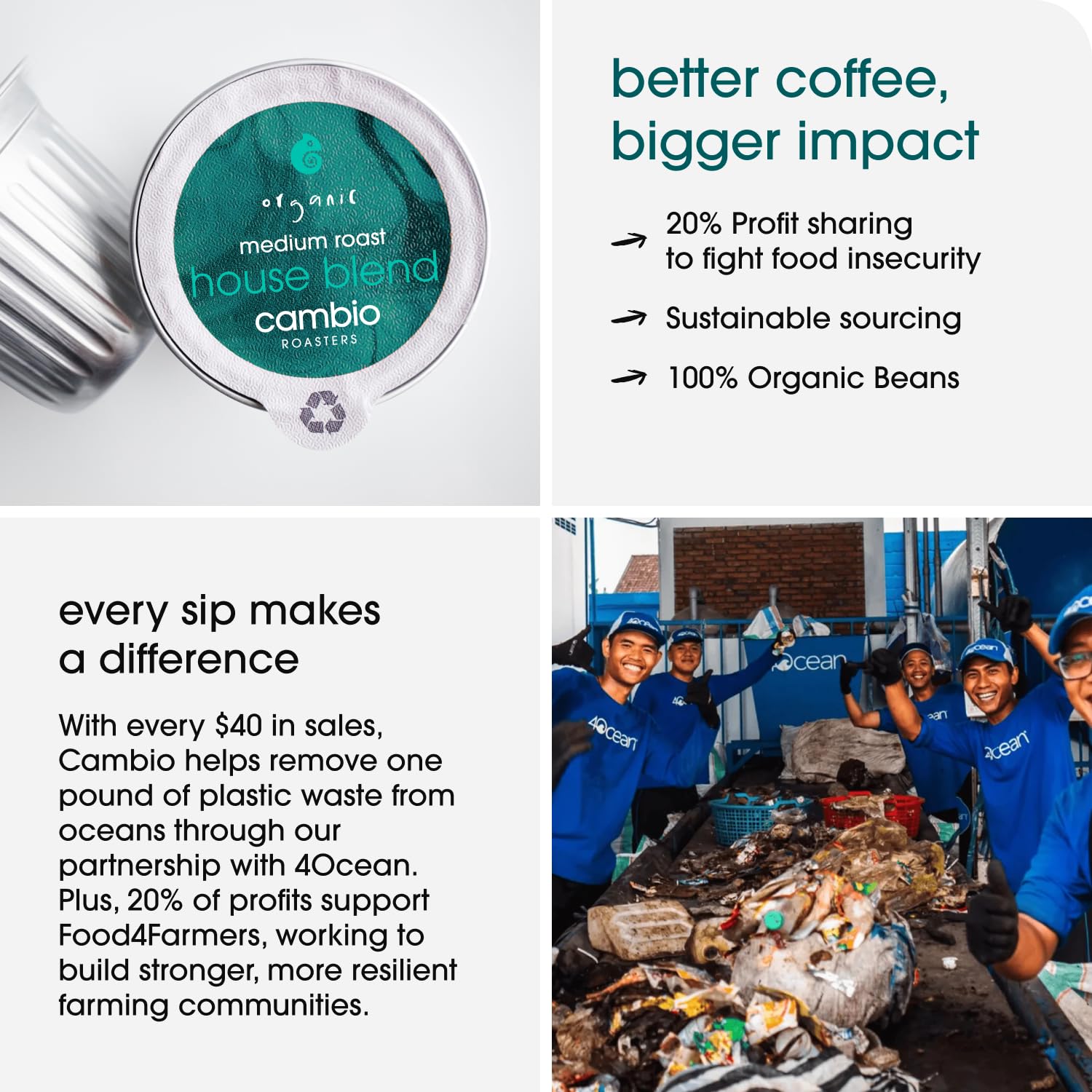 Cambio Roasters Medium Roast Coffee Pods - Recyclable Aluminum Pods, 10ct